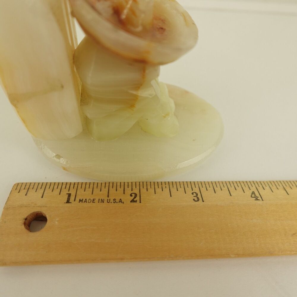 Mexican Carved Onyx Bookend Cactus Sombrero Siesta Vintage - Picture 13 of 13